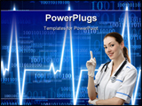  Power Point Template of - Heart monitor on a dark blue background - Royalty Free PPT
