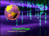  Power Point Template of - Binary code and 3D globe. - Royalty Free PPT
