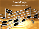  Power Point Template of - image of music note in sunset background - Royalty Free PPT