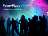  Power Point Template of - Silhouettes of dancing people in an underground club - Royalty Free PPT