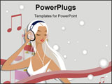  Power Point Template of - Musical Girl - Royalty Free PPT