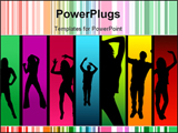  Power Point Template of - A group of dancing people in color bands. - Royalty Free PPT