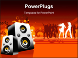  Power Point Template of - Image of Loudspeaker with people dancing in background - Royalty Free PPT