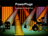  Power Point Template of - Stage couple minutes before concert... music instruments - Royalty Free PPT