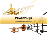  Power Point Template of - Music notes and coronet notes - Royalty Free PPT