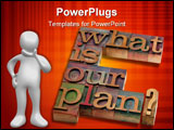  Power Point Template of - lanning concept - what is our plan question in vintage wooden letterpress printing blocks stained b - Royalty Free PPT