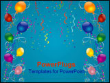  Power Point Template of - Balloons ribbons stars and confetti over blue-vector background - Royalty Free PPT