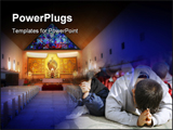  Power Point Template of - Children praying and Church - Royalty Free PPT