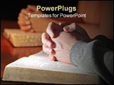 Power Point Template of - A husband and wife praying together with their Holy Bibles - Royalty Free PPT