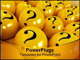  Power Point Template of - 3D rendering of yellow spheres with question marks - Royalty Free PPT