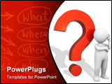  Power Point Template of - 3D Character is standing with red question mark - Royalty Free PPT