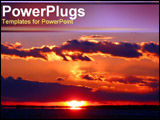  Power Point Template of - Exquisite red sunset. - Royalty Free PPT