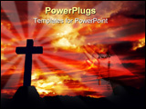  Power Point Template of - cross silhouette and the clouds at sunset - Royalty Free PPT