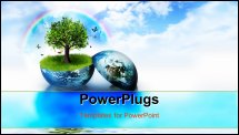  Power Point Template of - Tree on earth against a background of bright clouds - Royalty Free PPT