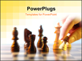  Power Point Template of - close up move hand in playing chess - Royalty Free PPT