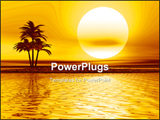  Power Point Template of - Sea landscape with a palm on the island - Royalty Free PPT