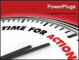  Power Point Template of - White clock with words Time for Action on its face - Royalty Free PPT