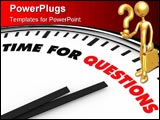  Power Point Template of - White clock with words Time for Questions on its face - Royalty Free PPT