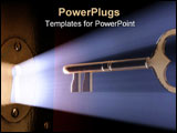  Power Point Template of - Conceptual 3D art of a key moving towards the key hole. - Royalty Free PPT