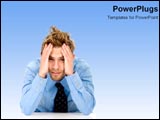  Power Point Template of - Man worried and stressed. - Royalty Free PPT